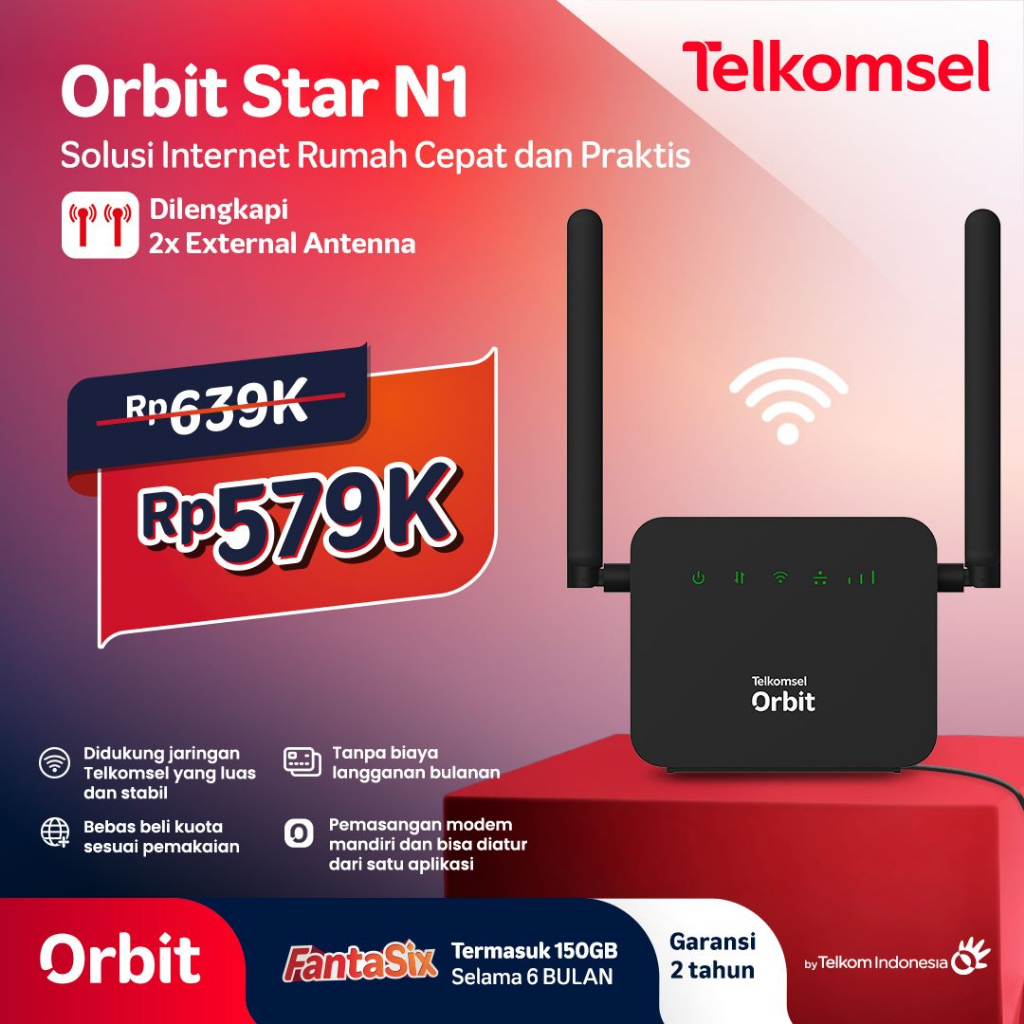 Modem Router Wifi 4G Orbit Star N1 Free Telkomsel