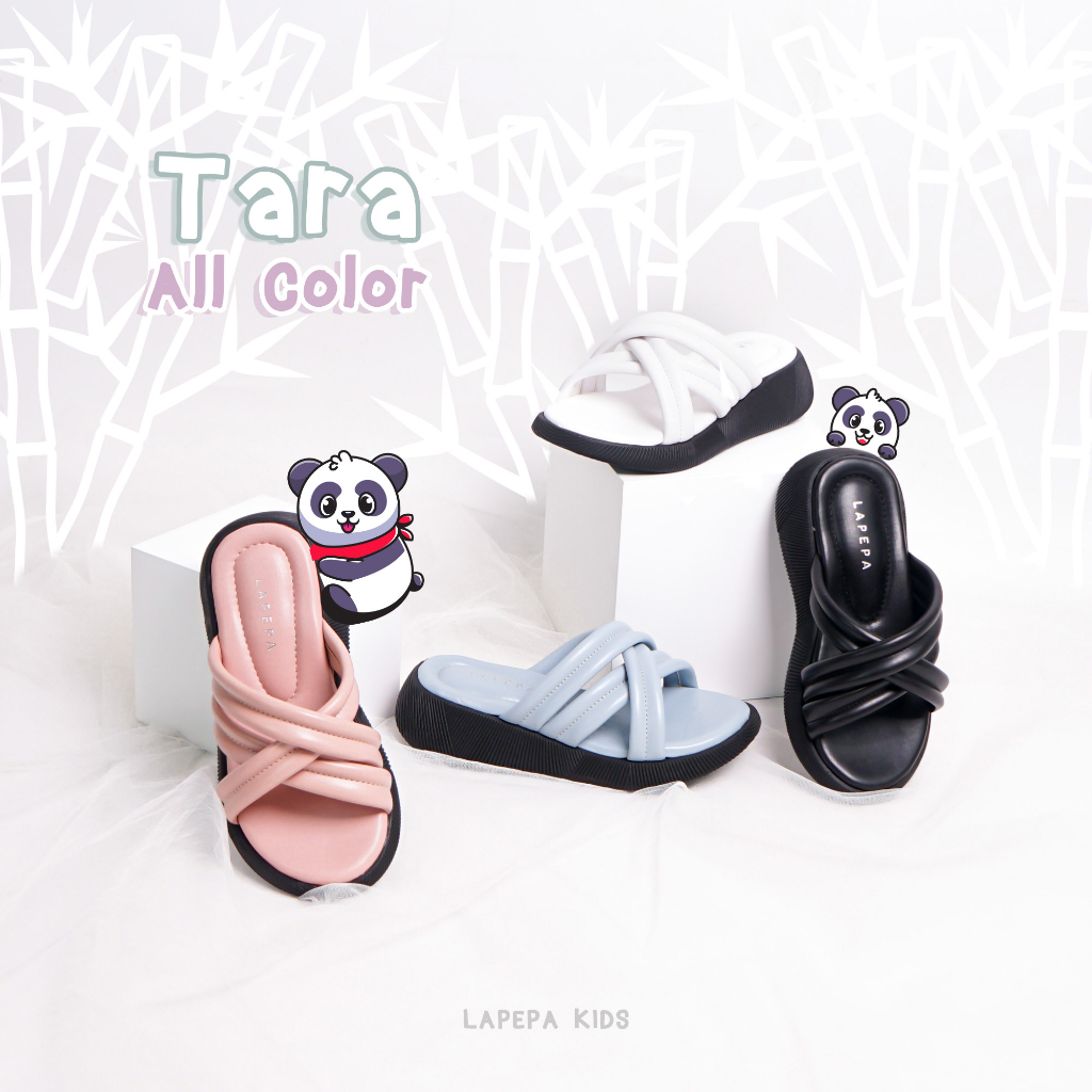 Adarastore -TARA KIDS Sandal Casual Anak Perempuan Sendal Cewek Tebal Kekinian Wedges Model Silang