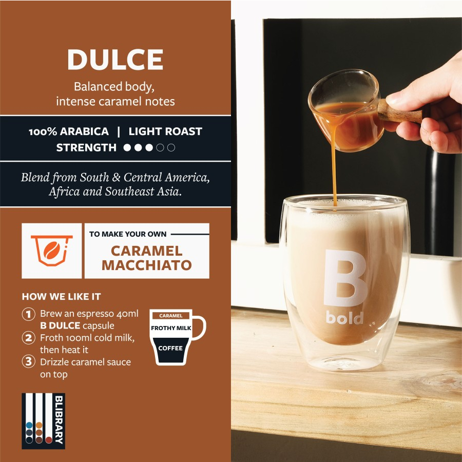 B Coffee Co. Nespresso Compatible Capsules Kopi Kapsul Dulce Caramel