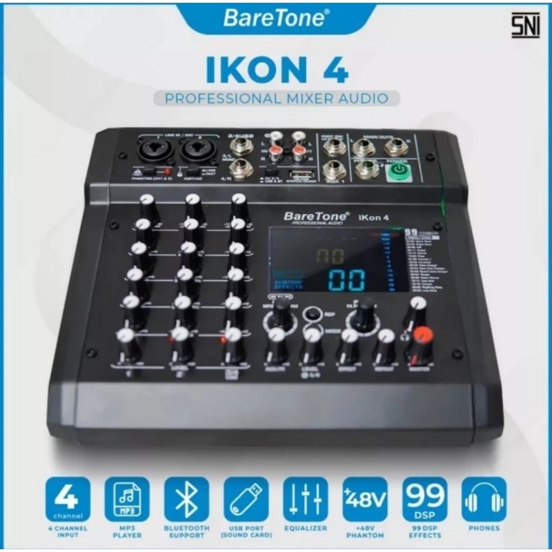 Mixer 4 channel Baretone ikon4 mixing audio ikon 4 original