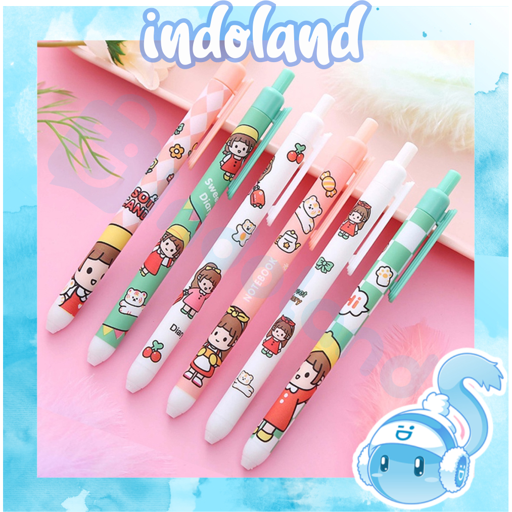 ☀ INDOLAND ☀ Pulpen Pelajar Dan Kantor Pena Lucu Motif Boneka Lucu Pulpen Gel Motif Cartoon Import COD S072