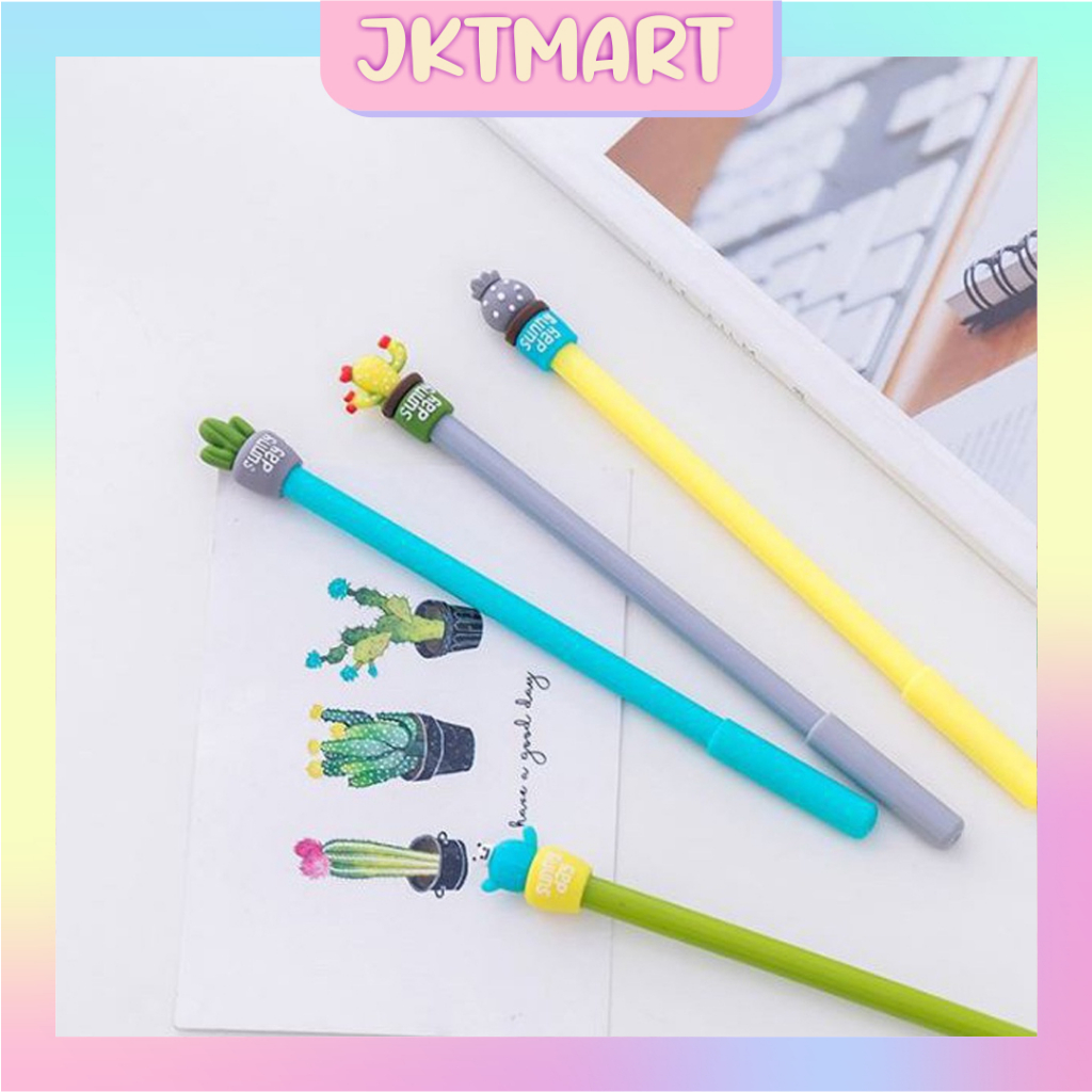 

⭐ JKTMART ⭐ Stationary Polpen Pulpen Bulpen Bolpoin Bolpoint Pena Karakter Gel Lucu Motif Kaktus S077