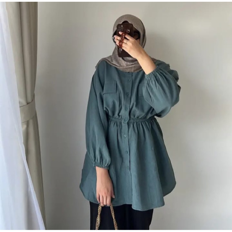 Blouse Polo Linen Busui Oversize Numa