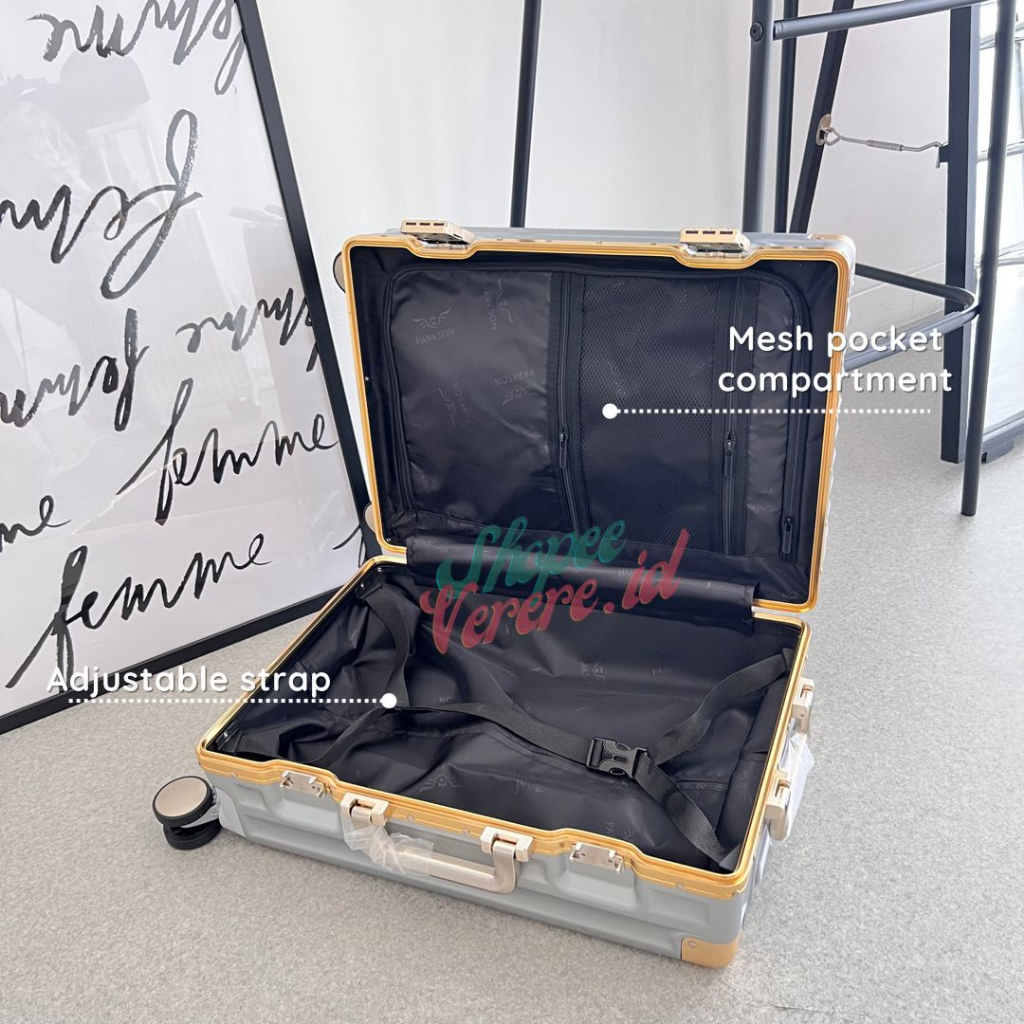 Koper Parkson AURORA Series 20 Inch Cabin Size 24 Inch Baggage Size  TSA Lock Frame Aluminium SuitCase Koper Anti Pecah