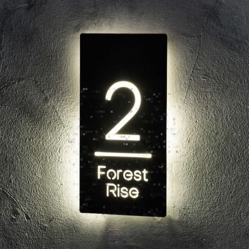 Papan Nomor Rumah | Nomor Rumah Akrilik Lampu LED Minimalis Modern keren.