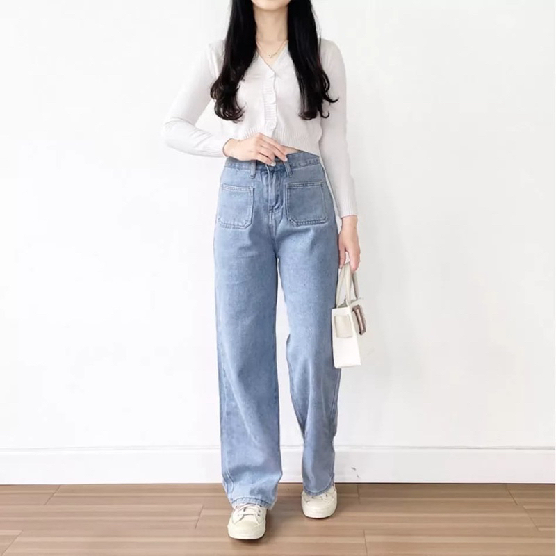 TheGirlHouse - KULOT HIGHWAIST LOOSE JEANS OLIVIA