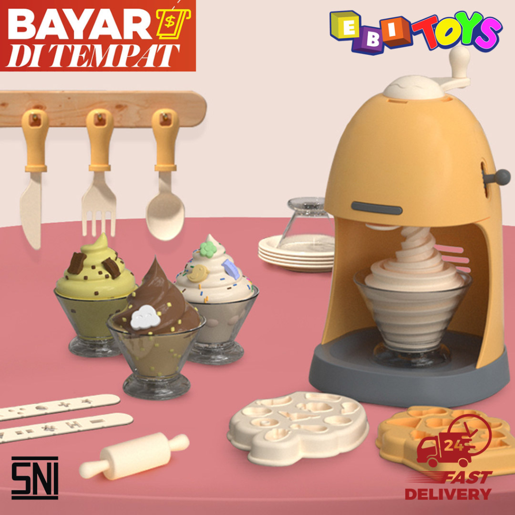 Mainan Fundoh Mesin Es Krim Mesin Sundae Mesin Cetak Es Krim Mesin Lilin Play Doh Fun Doh Mainan Edu