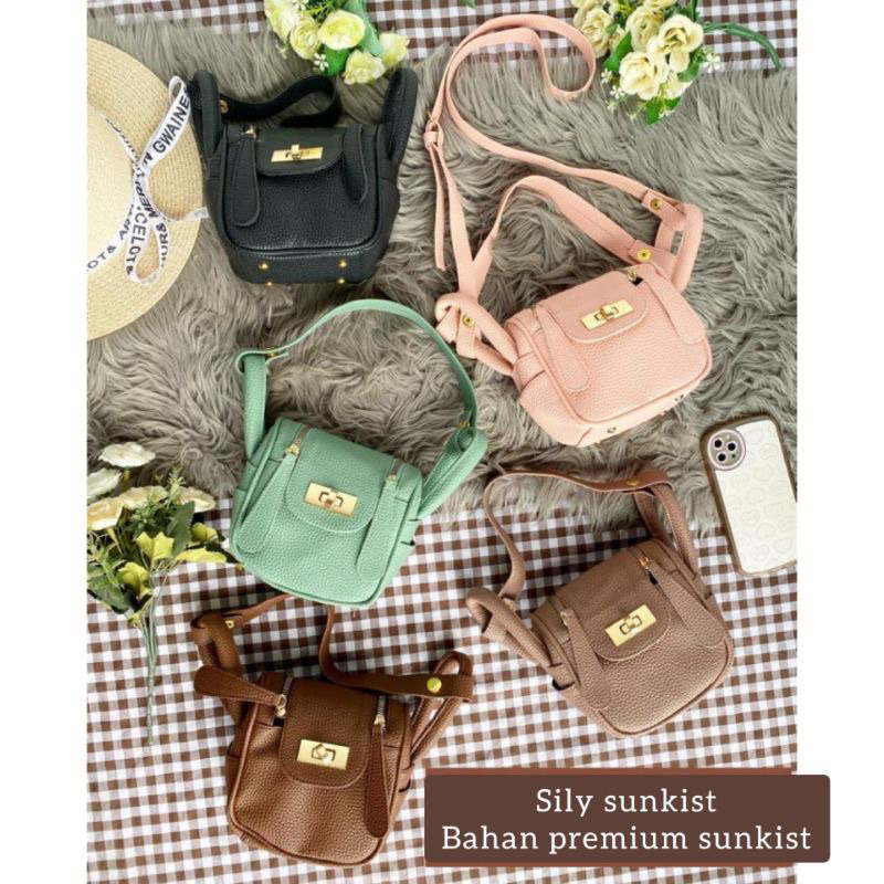 Tas Wanita Selempang Mini Bahan Kulit Jeruk