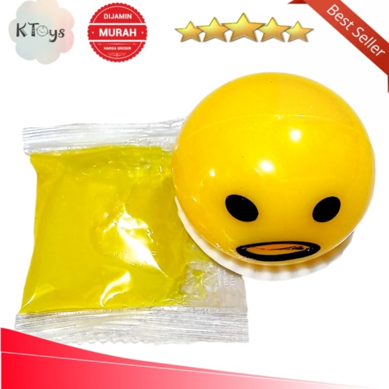 Mainan anak viral gudetama telur slime squishy termurah