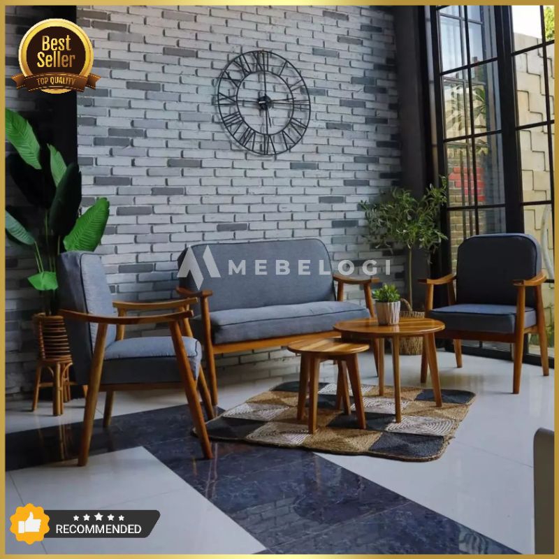 KURSI TAMU JENGKI RETRO KAYU JATI / KURSI TAMU JATI JEPARA / KURSI TAMU MINIMALIS