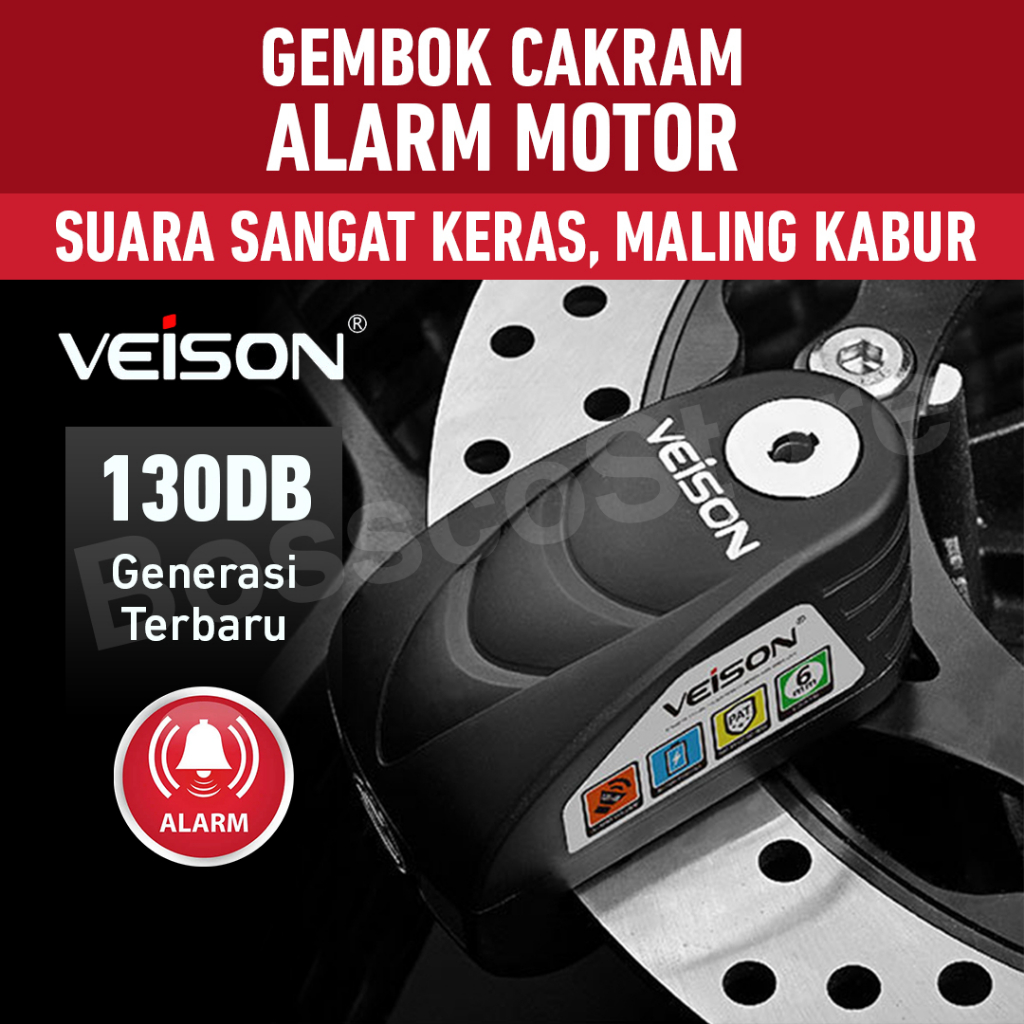 VEISON DX19 Gembok Cakram Alarm Original Kunci Rem Sepeda Motor Discbrake Lock gembok cakram dengan alarm gembok motor anti maling premium gembok motor alarm anti maling terbagus gembok motor gembok stang motor bergaransi berkualitas