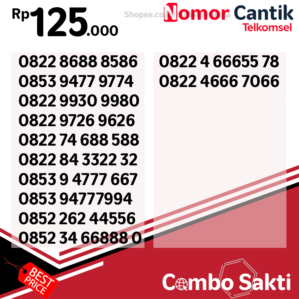 Nomor Cantik Combo Sakti MURAH RAPI ISTIMEWA