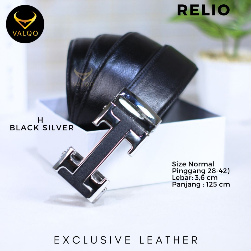 [VALQO] RELIO GESPER H 125 CM Ikat Pinggang kulit sapi Rel Sabuk Cowok Pria Ukuran Standar Normal