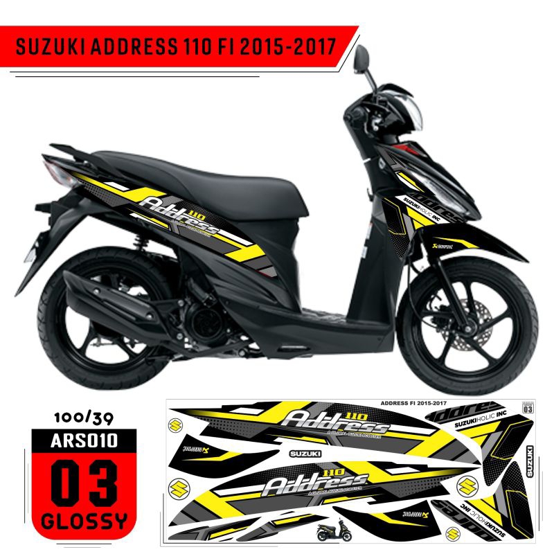 Sticker Striping Suzuki Address 110Fi 2015-2017 Variasi Decal QLA