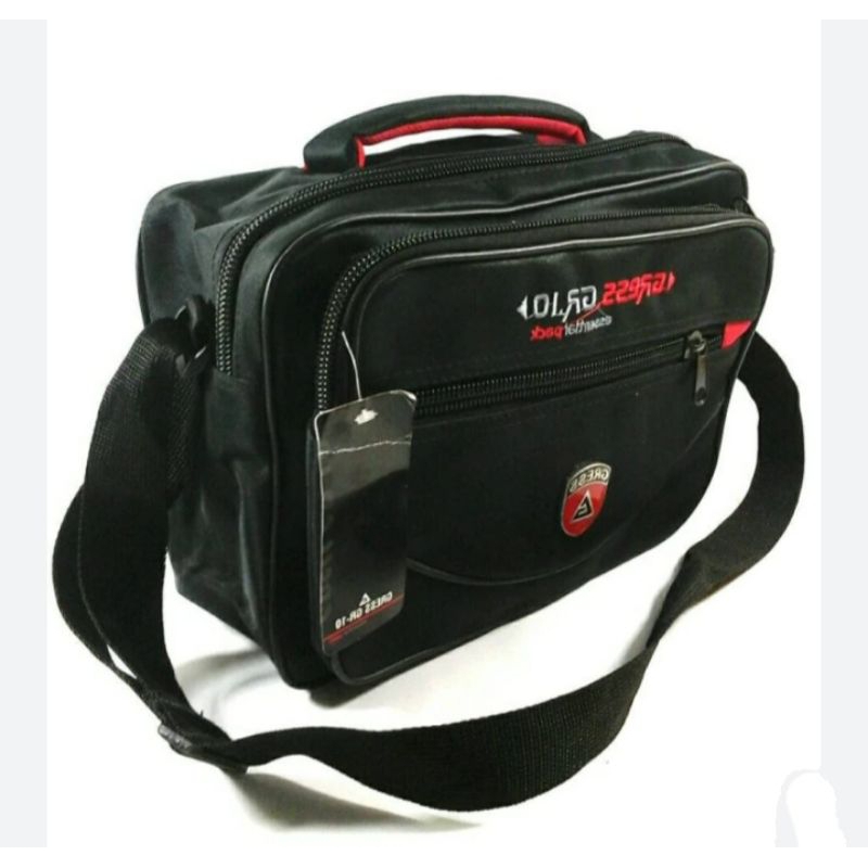Tas selempang pria terbaru merk Gress/tas polos kain nilon ukuran besar/tas usaha/tas laptop bisa