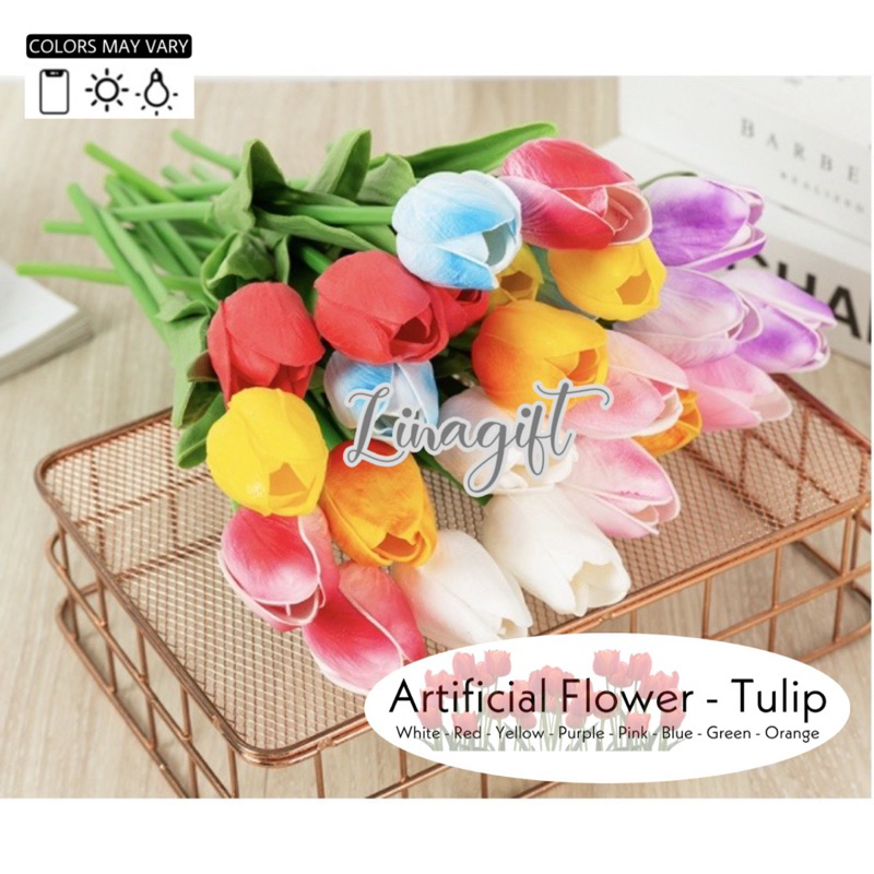 ARTIFICIAL FLOWER - TULIP - BUNGA PLASTIK HIASAN KADO / DEKORASI RUMAH / HIASAN BUKET BUNGA FLORIST