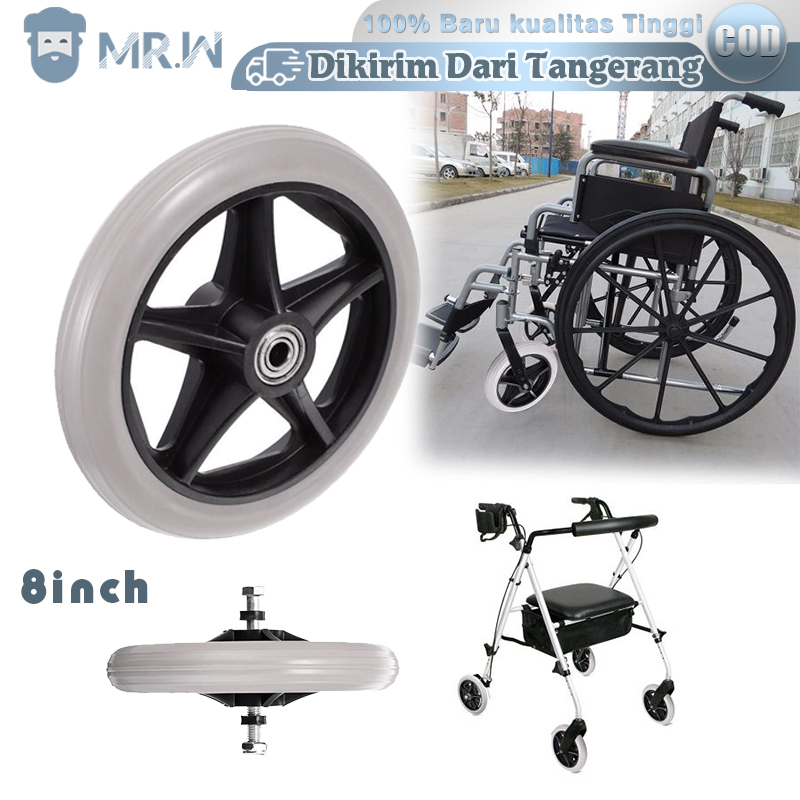 1pcs Roda Depan Kursi Roda 8 Inch Ban Mati Kursi Roda Kursi Roda