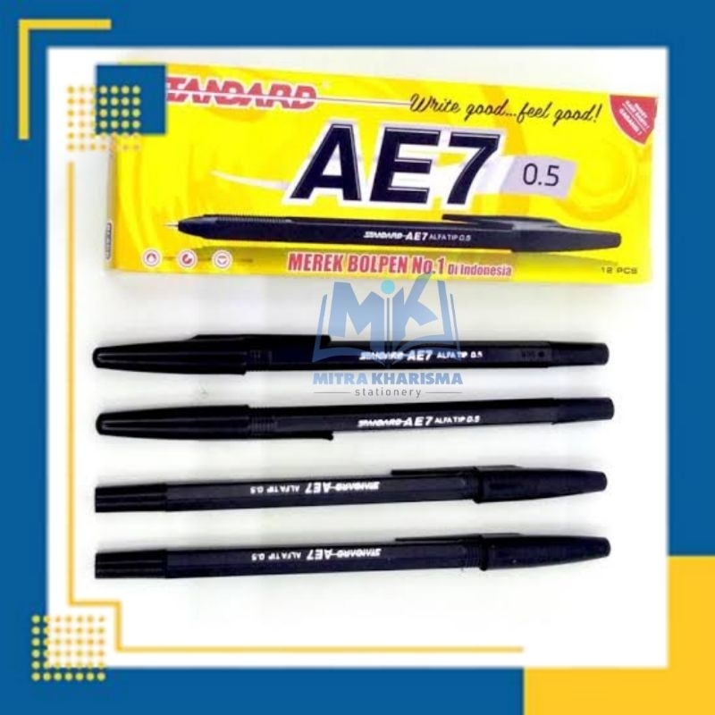 

Bolpoint Standart AE-7 / Pulpen Tulis Tinta Hitam Original
