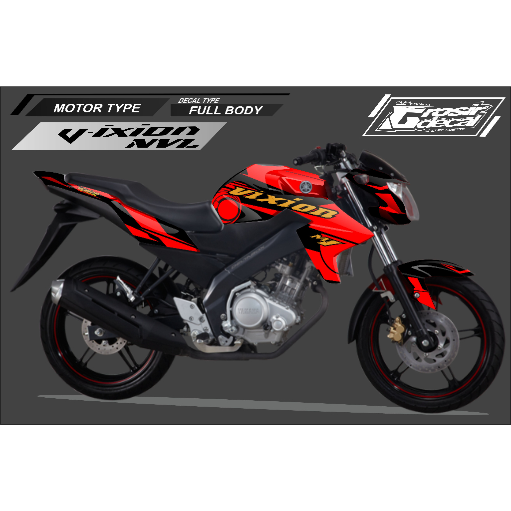 Sticker Striping Yamaha Vixion 2014 - 2016 Full Body Bebas Reques Stiker Striping Vixion 2014 - 2016