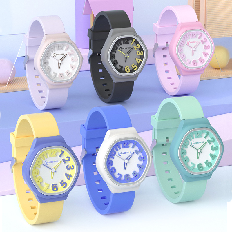 MINGRUI Jam Tangan Wanita Analog girl junior high school and elementary Jam Tangan Analog anak waterproof sport watch pointer type electronic watch male cute fashion simple