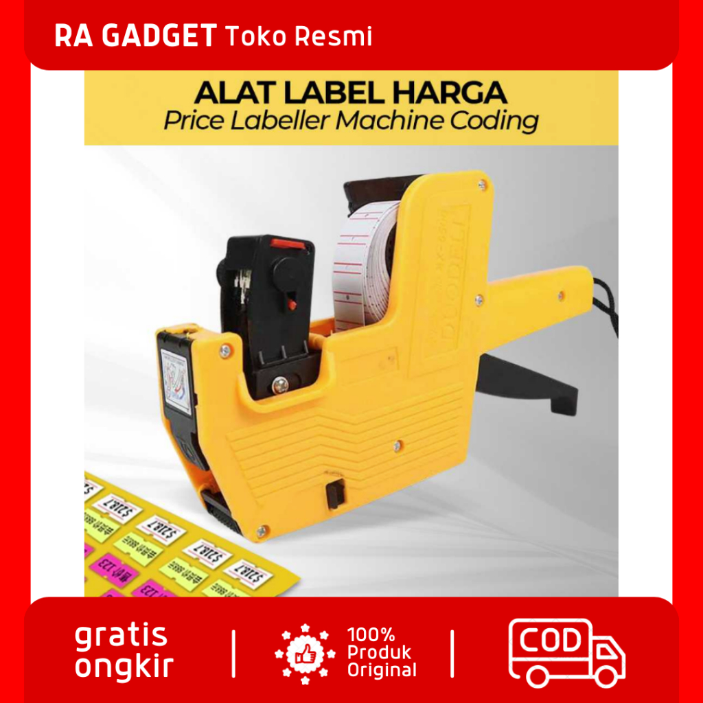 

Alat Label Harga Price Labeller Machine Coding / Alat Mesin Cetak Pencetak Pemasang label harga Angka Bandrol Harga Hangtag / Tembakan Harga Label Handtag 2 Baris 10 Digit Price Tag Labeller Machine Coding Motek Mesin Label Minimarket Murah Serbaguna Ori
