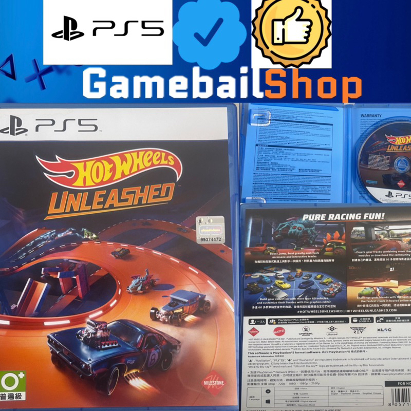 HotWheels Hot Wheels Unleashed PS5 Game ( Reg 3 Asia / English ) Kaset Game BD PS5 FISIK