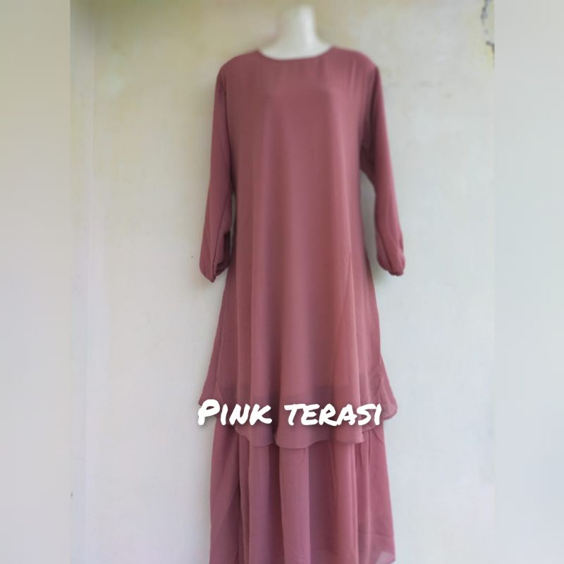 Gamis Malaysia Anggun Bahan Ceruty BabdyDoll Full Furing