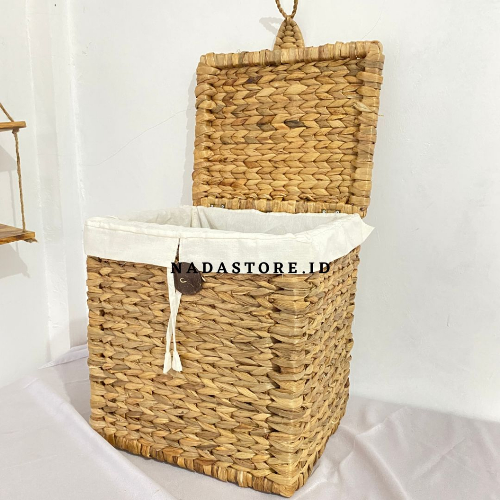 NADASTORE - NEW KERANJANG LAUNDRY ANYAMAN ENCENG GONDOK / LAUNDRY BOX WATER HYACINTH / KERANJANG PAKAIAN