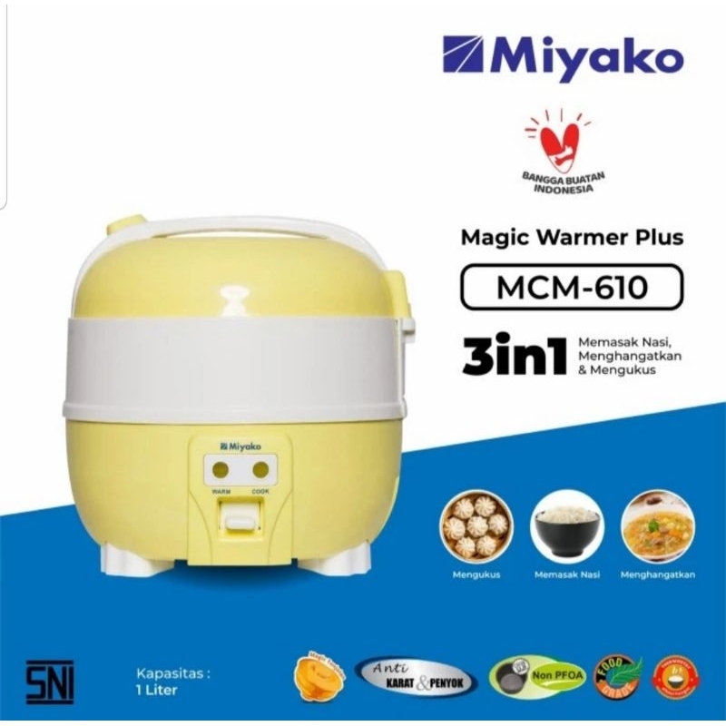 MIYAKO : MCM610 MAGIC COM / RICE COOKER 3 IN 1 1 LITER MCM 610