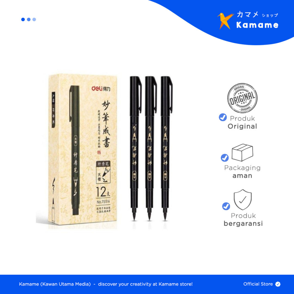 

Deli Calligraphy Pen - Pulpen Pena Kaligrafi Tebal&Mudah Menyerap 75514 - Kamame