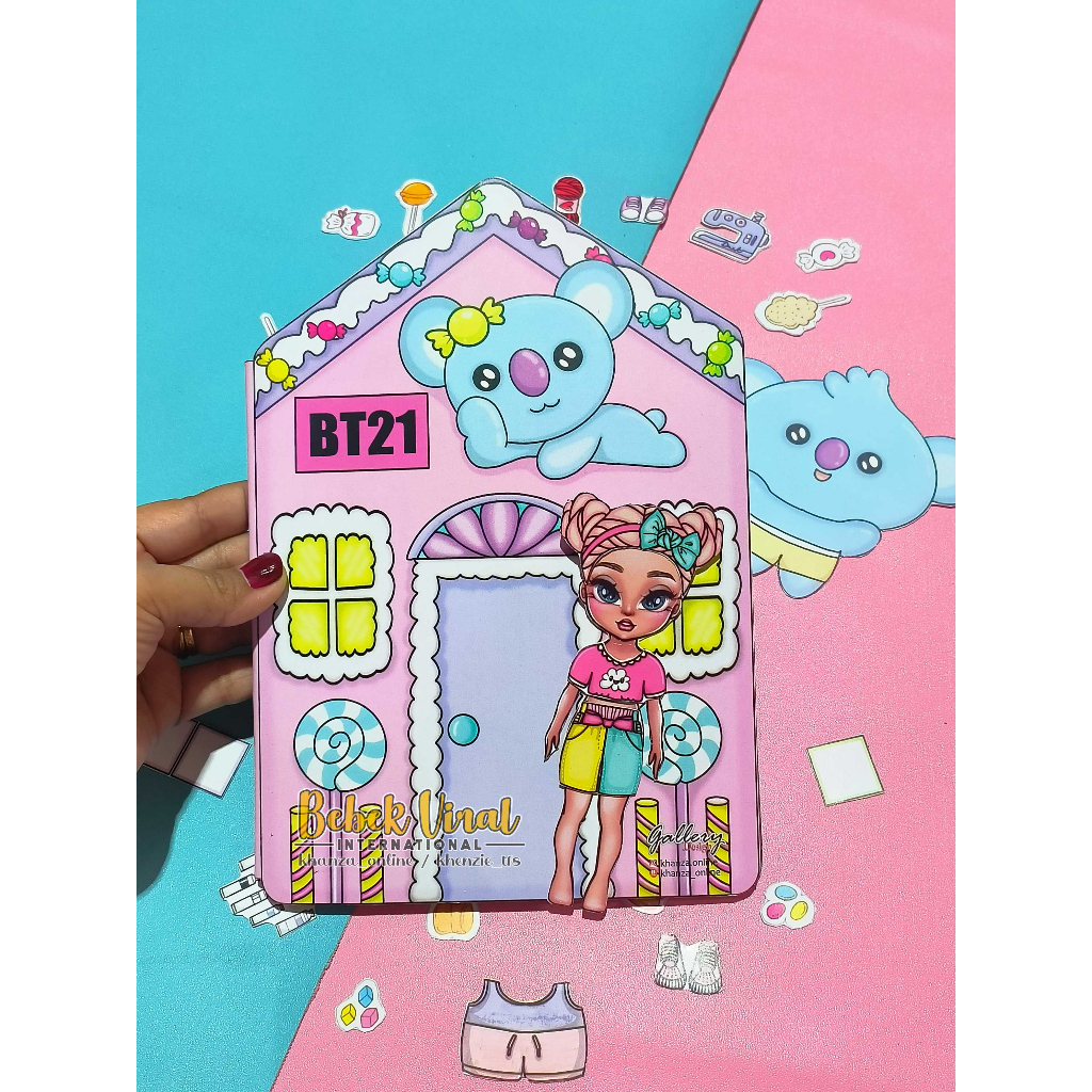 Koya BT21 HOUSE Quiet Book Paperdoll Mainan Viral