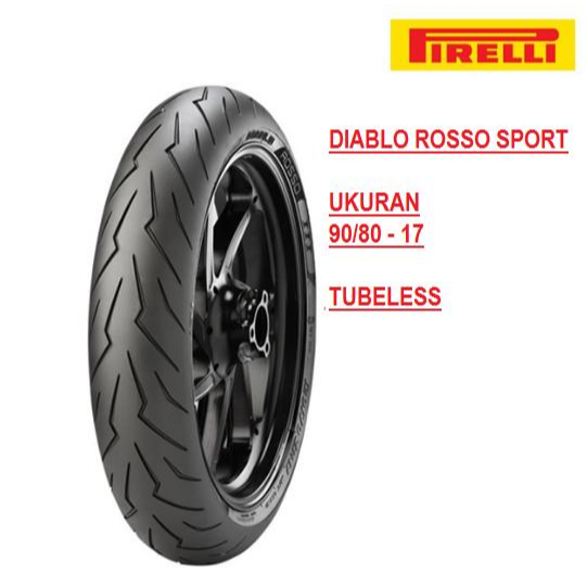 Ban Luar Motor PIRELLI 90/80  - ring 17 DIABLO ROSSO SPORT DAN CORSA II  series TUBELESS SOFT COMPOU