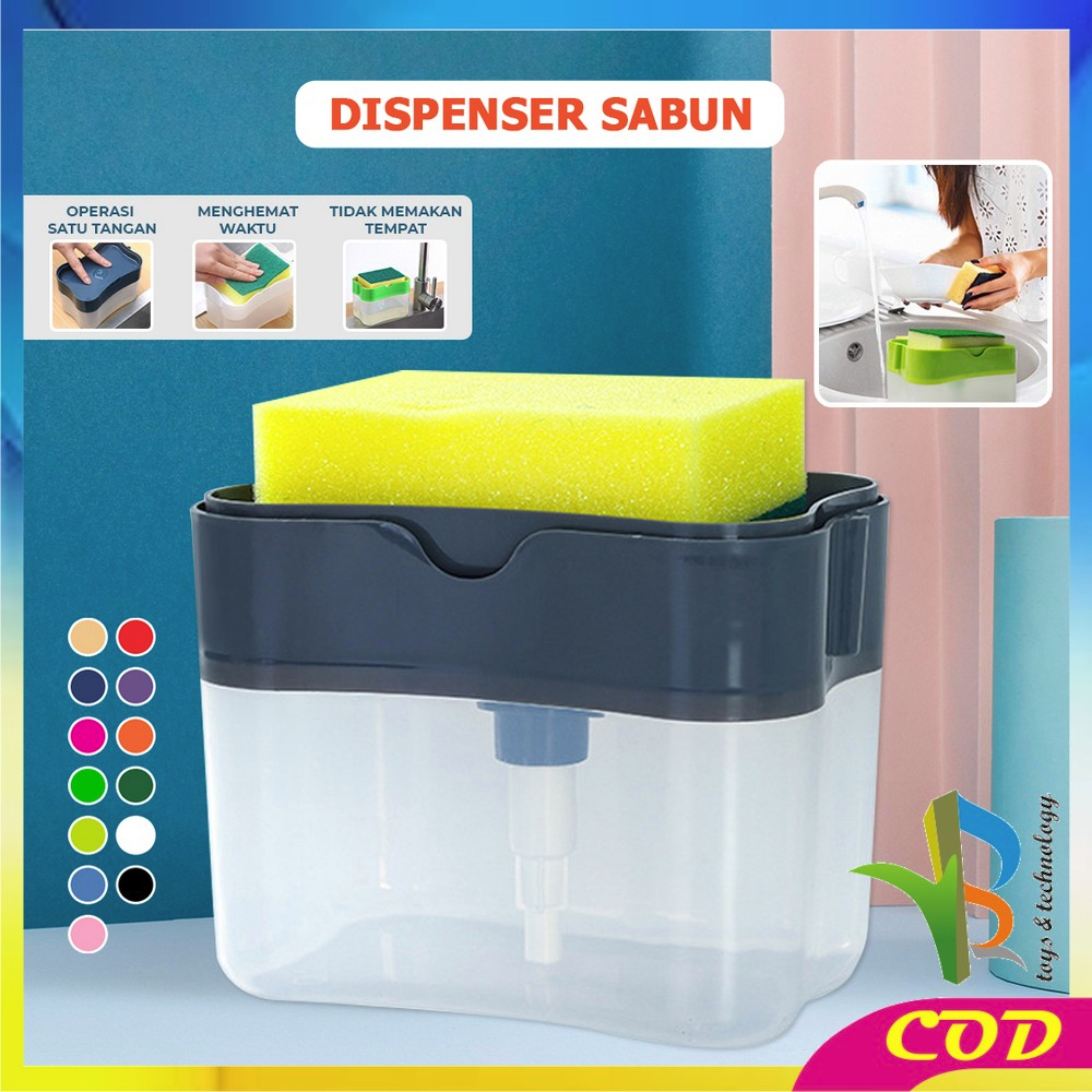 RB-C421 Dispenser Sabun &amp; Holder Spons Cuci Piring 2in1 / Dispenser Sabun Cuci Piring Busa / Tempat Sabun Cuci Piring Dispenser sabun Spon