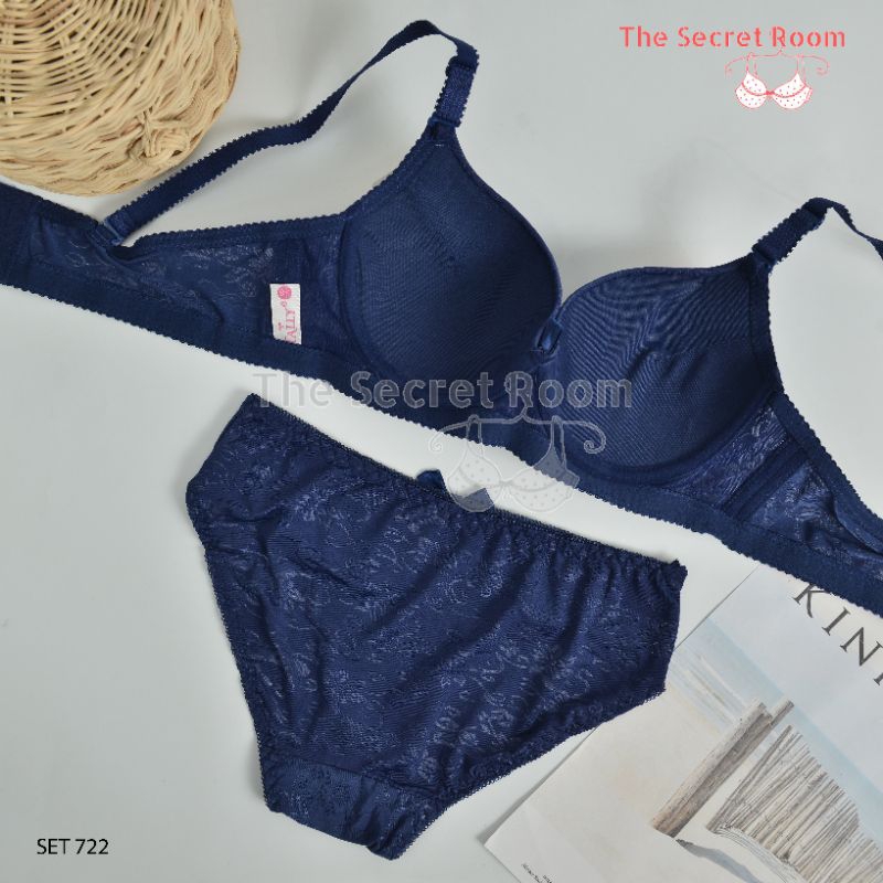 TALLY BRA BH SET CD CELANA DALAM 722 I CUP B BESAR I ADA KAWAT I BUSA SEDANG I KAIT 3 I SIZE 36 -42