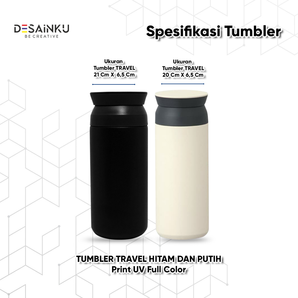 Custom Tumbler Travel Termos Print UV -  Botol Minum Termurah Edisi Logo Brand / Brand Logo Edition