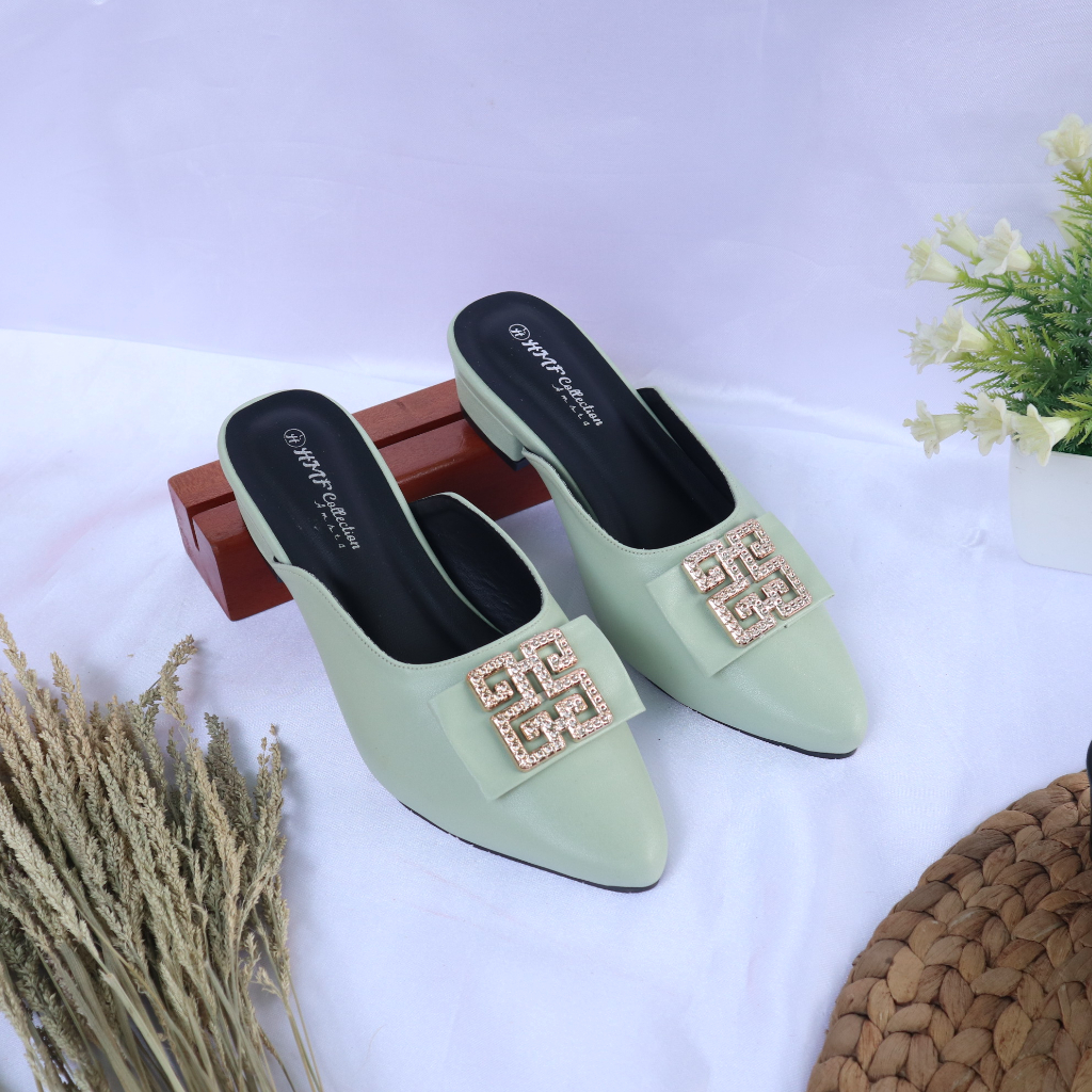 HMF Novaria Sepatu Hak Mules Wanita 3 cm MT19