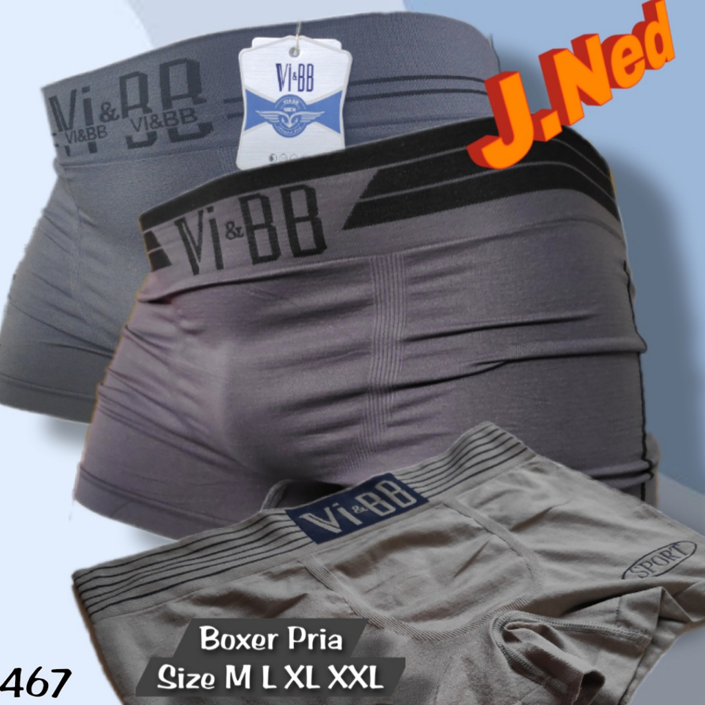 J467S (6 PCS) Celana Dalam Pria Boxer IMPORT M L XL