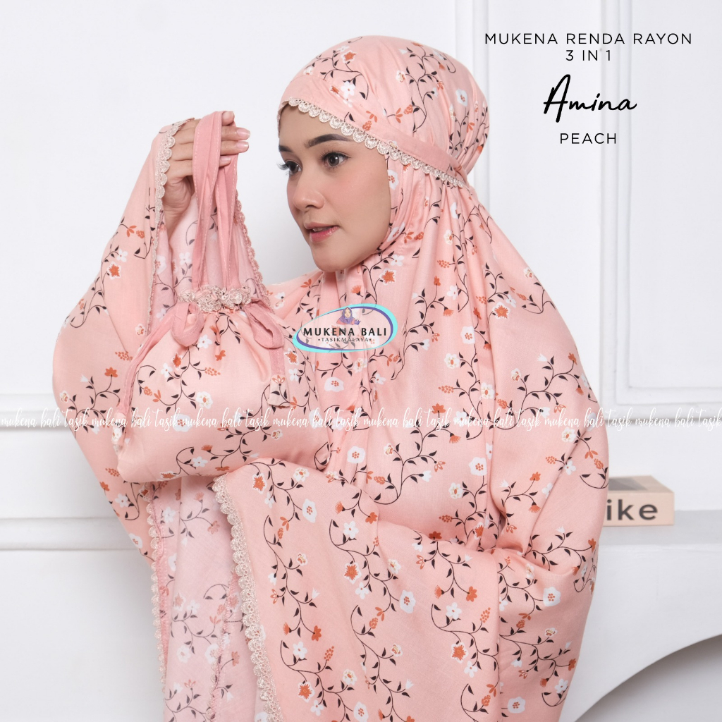 MUKENA BALI TASIK - MUKENA DEWASA RENDA RAYON 3 IN 1 AMINA