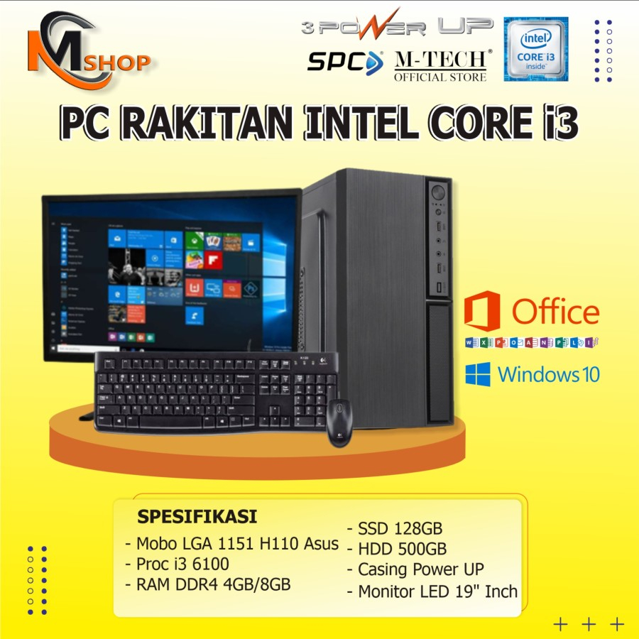 PC Rakitan Komputer 1 Set H110 Core i3 6100 Lengkap Siap Pakai