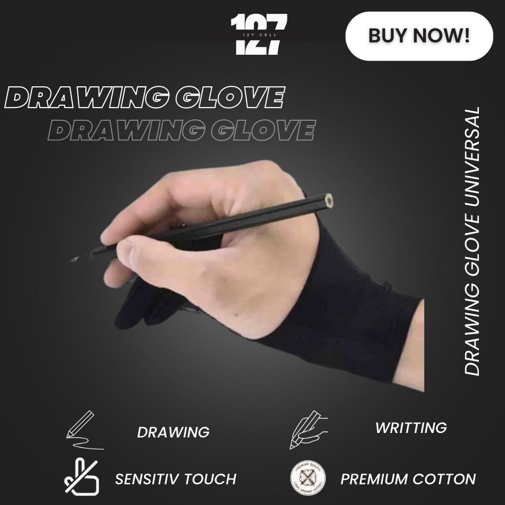 Sarung Tangan Gambar  Sarung tangan viral Drawing Glove Tablet Untuk Pen Tablet Huion Veikk Wacom Art Desain Sketsa