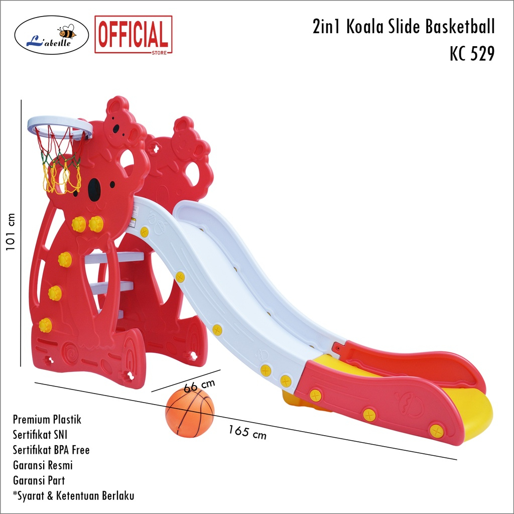 Makassar - Labeille KC 529 2in1 Slide Koala Perosotan Anak + Ring Bola Basket Anak