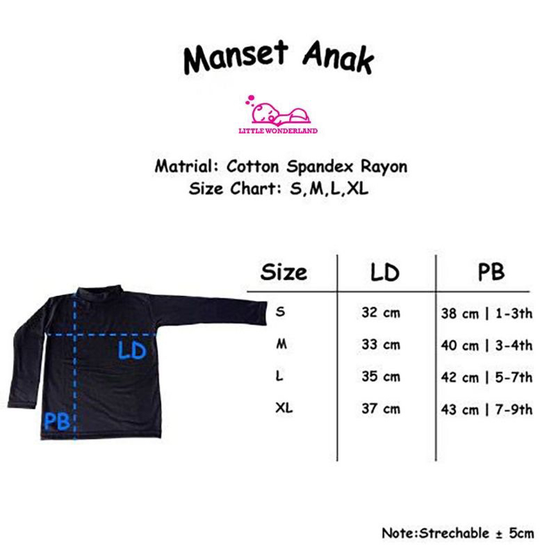 Manset anak 1-15tahun bahan super adem