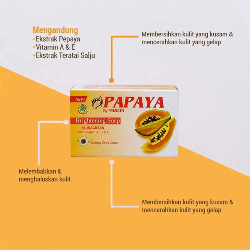 Sabun mandi Papaya by Mamaya / sabun mandi / mencerahkan kulit