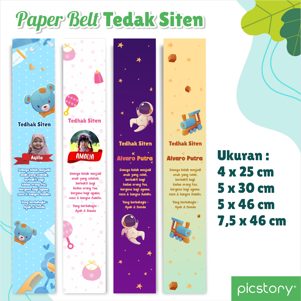 Paperbelt Tedhak Siten - Label Box Bento Tedhak Siten - Sleeve Nasi Kuning Tedhak Siten/Tedak Siten