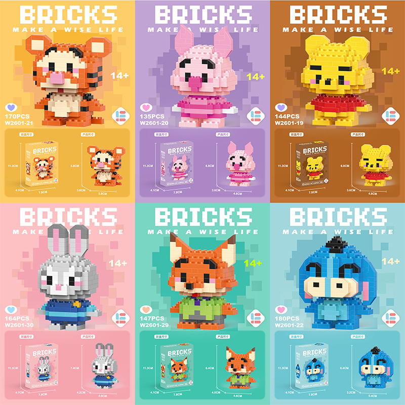 Block Toys Mainan Balok Susun Disney Nano Block  Bricks Mini