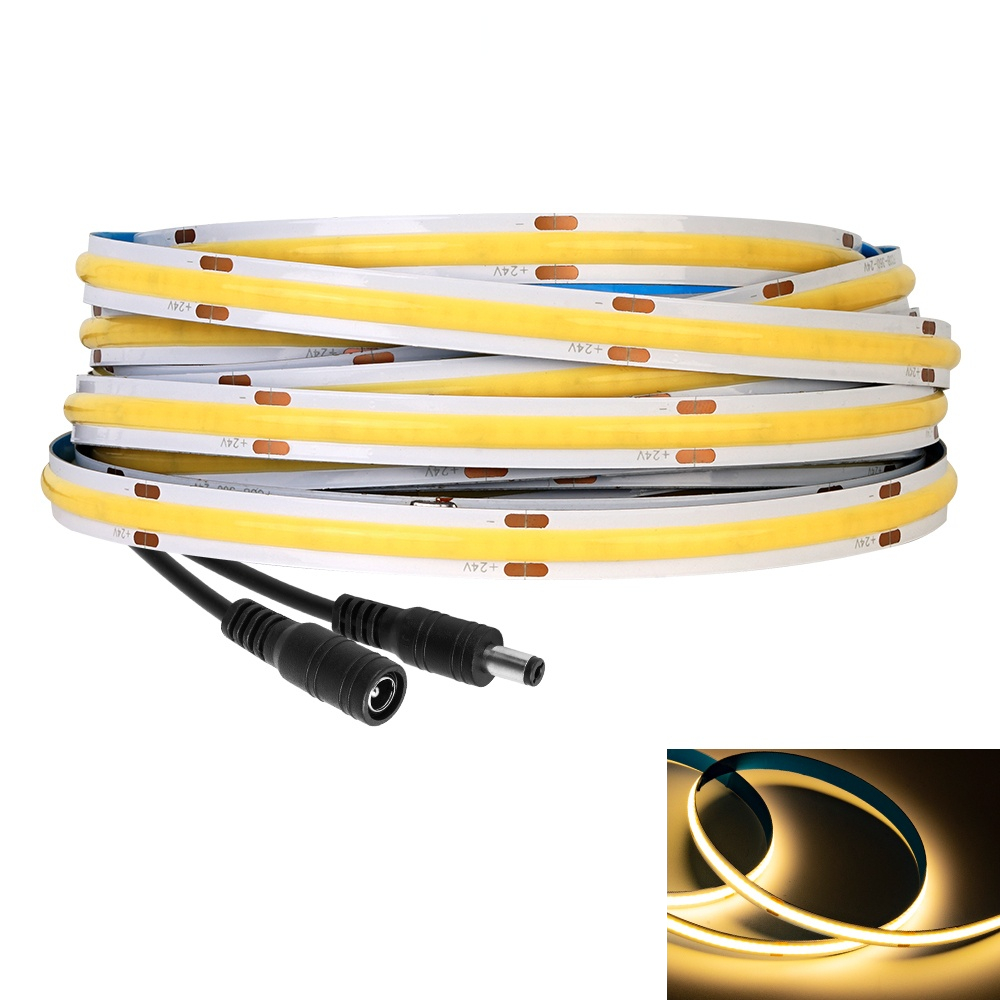 Lampu LED Strip FCOB Male &amp; Female Head 320 Lights 12V 3000K - LR-320 - Warm White