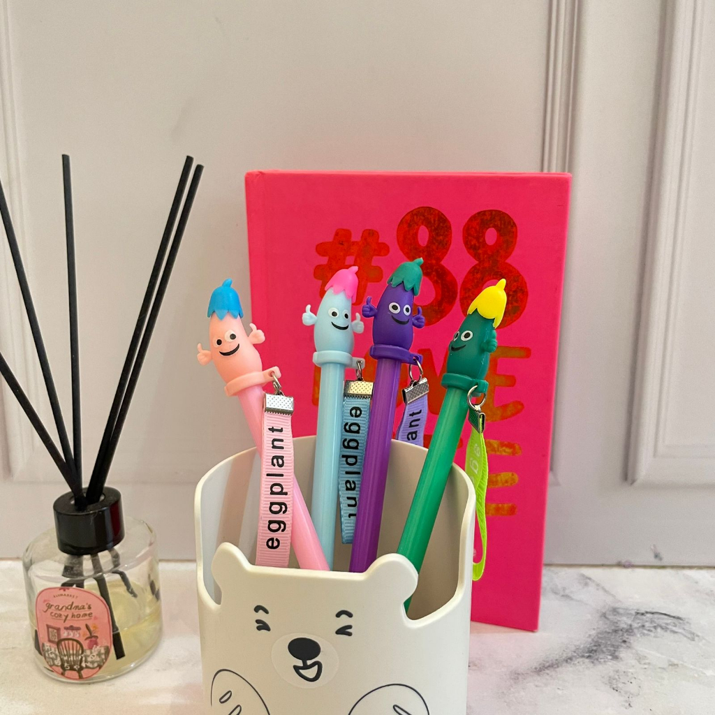 

pulpen bolpen gel terong super murah keperluan anak sekolah pen lucu imut keren pena unik fancy elegan bisa COD termurah import