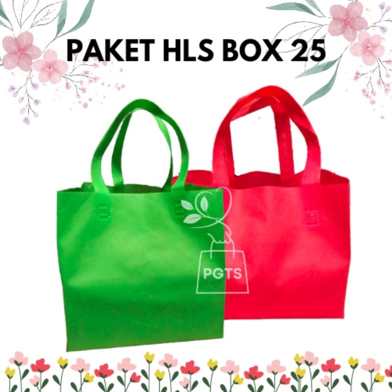 

Paket HLS Box 25 Tas cake/ box kotak nasi goodiebag bolu tas spunbond