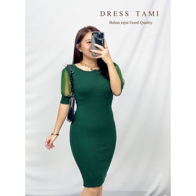 MDLV ~ DRESS TAMI RAJUT DRESS BODYCON RAJUT DRESS KOREA KEKINIAN DRESS RAJUT POLOS FASHION WANITA