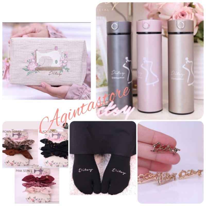 Ditsy Box >>  Ditsy Pouch Make Up, Ditsy Brooch Pillow ,Ditsy Sock ,Ditsy Stainless Tumbler, Ditsy S